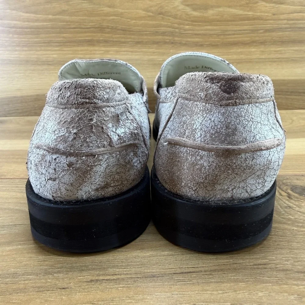 Duke Dexter Penny Loafers UK 9 US 10 Crackled Distressed‎ Suede Made Different
